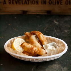 Beer-battered perch