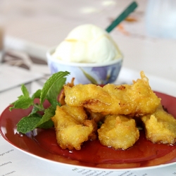 Banana Fritters with Ice Cream