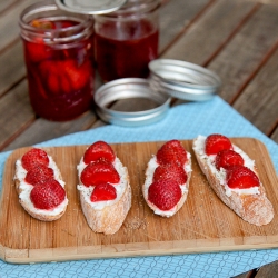 Pickled Strawberry Crostini