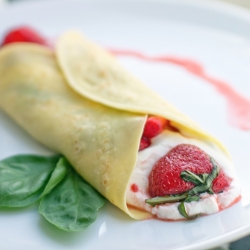 Strawberry-Basil Crepes