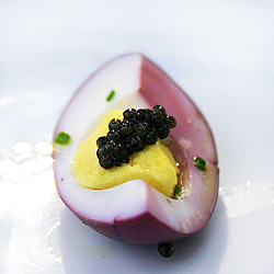 Beet Pickled Deviled Egg & Caviar