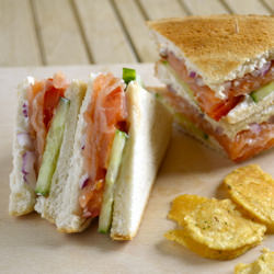 Smoked Salmon Club Sandwich