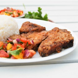 Fried Pork Chop with Mango Salsa