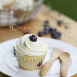 white chocolate blueberry cupcake