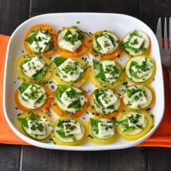 Tomato and Feta Stacks with Basil