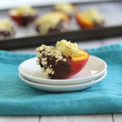 Chocolate Dipped Stuffed Peaches