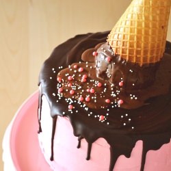 Melting Ice Cream Cone Cake