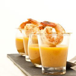 Cantaloupe Soup with Prawns