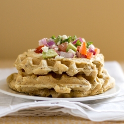 Savory Hummus Waffles