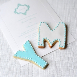 monogram wedding cookies