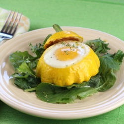 Pattypan squash w/ eggs