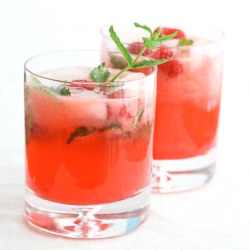 Raspberry, Lime Tequila Cocktail