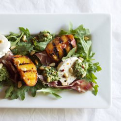 Grilled Peach Pesto Salad