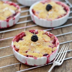 Peach and Black Raspberry Cobbler