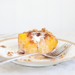 Roasted Peaches with GF Crisp!