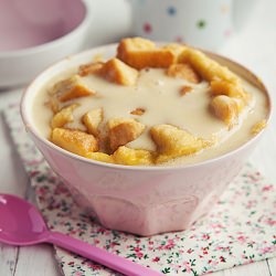 Microwaveable Rum Bread Pudding