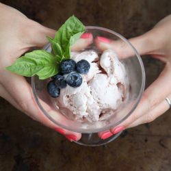 Basil Berry Ice Cream