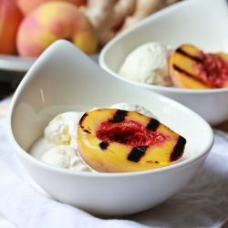 Grilled Peaches with Candied Ginger