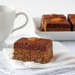 Fudge Topped Gingerbread Squares