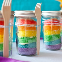 Rainbow Cupcakes in a Jar