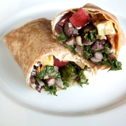 Kale, Black Bean Burritos