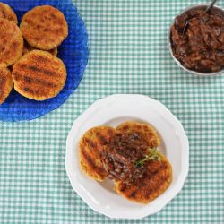 Bean Burgers with Onion Relish