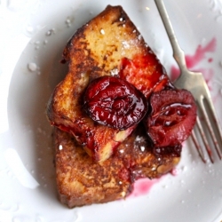 French Toast with Roasted Plums