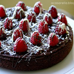 Raspberry Brownie Cake