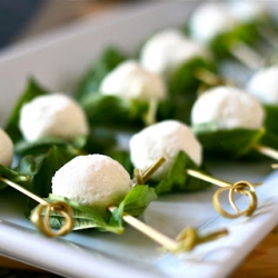 Basil Wrapped Goat Cheese Bites