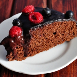 Cocoa Cake with Raspberries