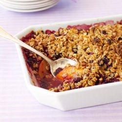 Peach and Blueberry Crumble