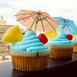 Blue Hawaiian Cupcakes