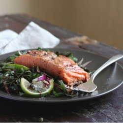 Roasted Trout with Chard Salad