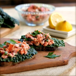 Warm Smoked Salmon Salad Tartines