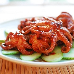 Spicy Grilled Baby Octopus