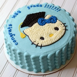 hello kitty graduation cake