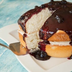 Lemon Cake with Blueberry Glaze