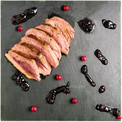 Duck Breast with Red Fruit Sauce