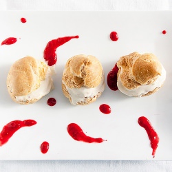 Nougat Ice Cream Profiteroles