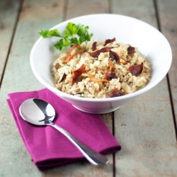 Mushroom & Crisp Prosciutto Risotto