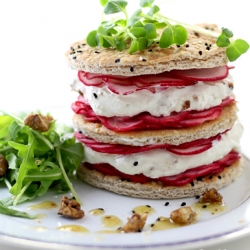 Radish and Goat Cheese Napoleon