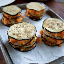 Eggplant Stacks with Sweet Potatoes