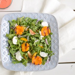 Grilled Honey Apricot Arugula Salad