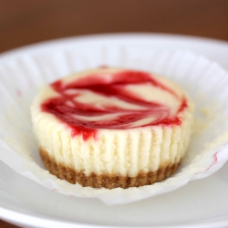 Mini Raspberry Swirl Cheesecakes