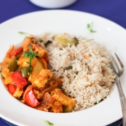 Paneer Jalfrezi with Fried Rice