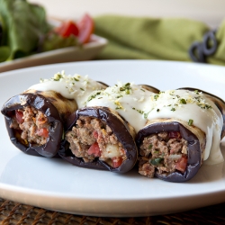 Greek, Grilled Eggplant Roll-Ups