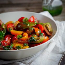 Tomato Salad with Basil Dressing