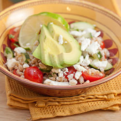 Farro, Avocado, Cucumber Salad