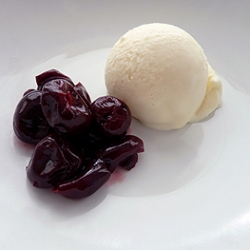 Goat Cheese Ice Cream with Cherries