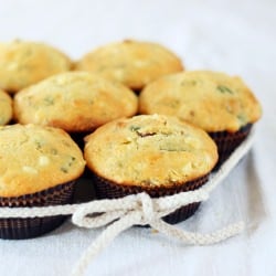 Bacon Basil Cornbread Muffins